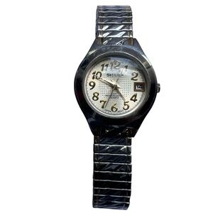 Sharp Women's Silver Watch with Gold Accents